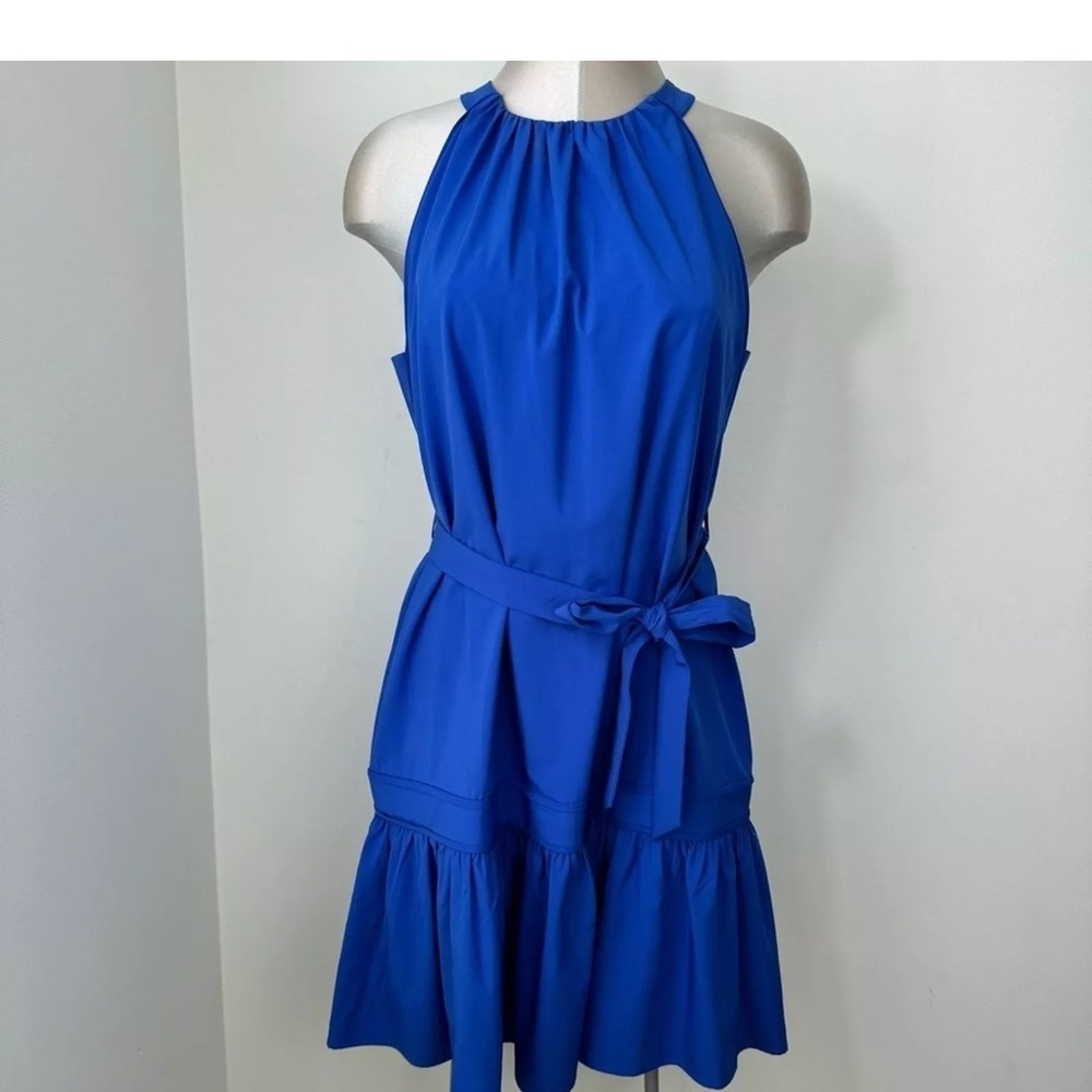 Elegant Blue Sleeveless Dress
